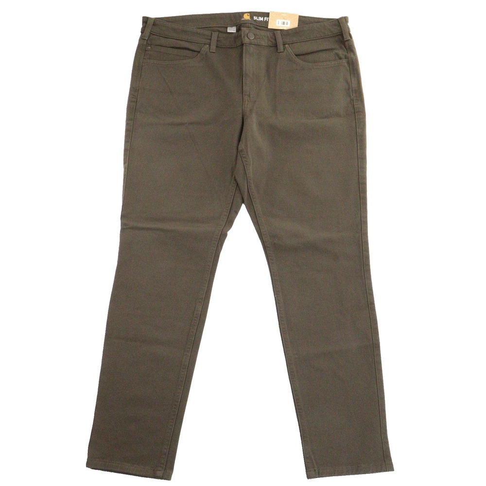 Carhartt Work Pant Rugged Flex Slim Fit Twill Brown Cotton Women 18 REG